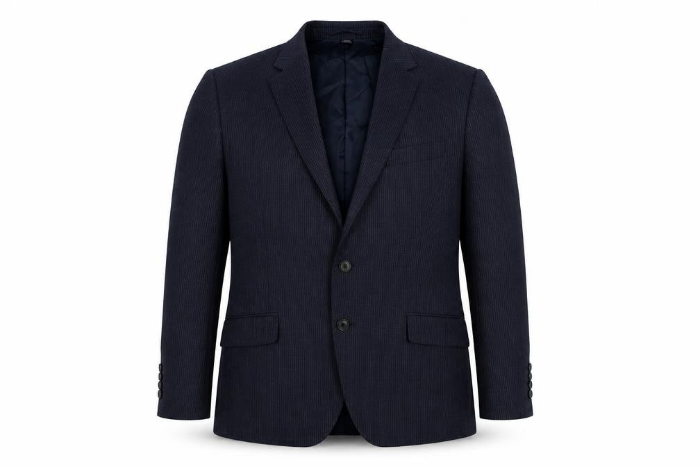 Marks & Spencer Mens Blue Striped Wool Jacket Suit Jacket Size 44 Regular