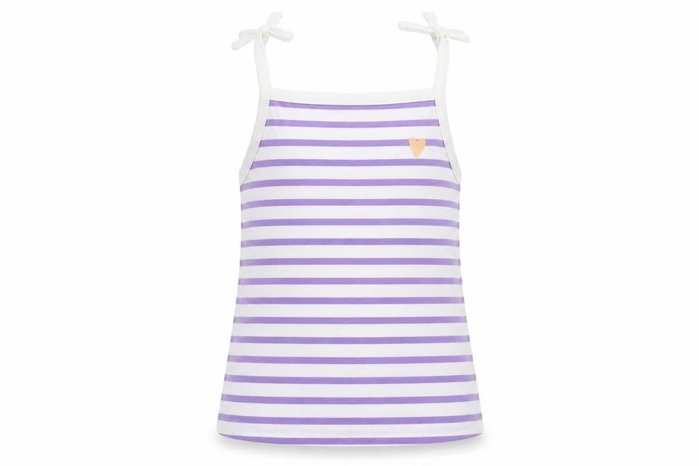 Marks & Spencer Girls Purple Striped Cotton Camisole Tank Size 2-3 Years Square Neck Pullover