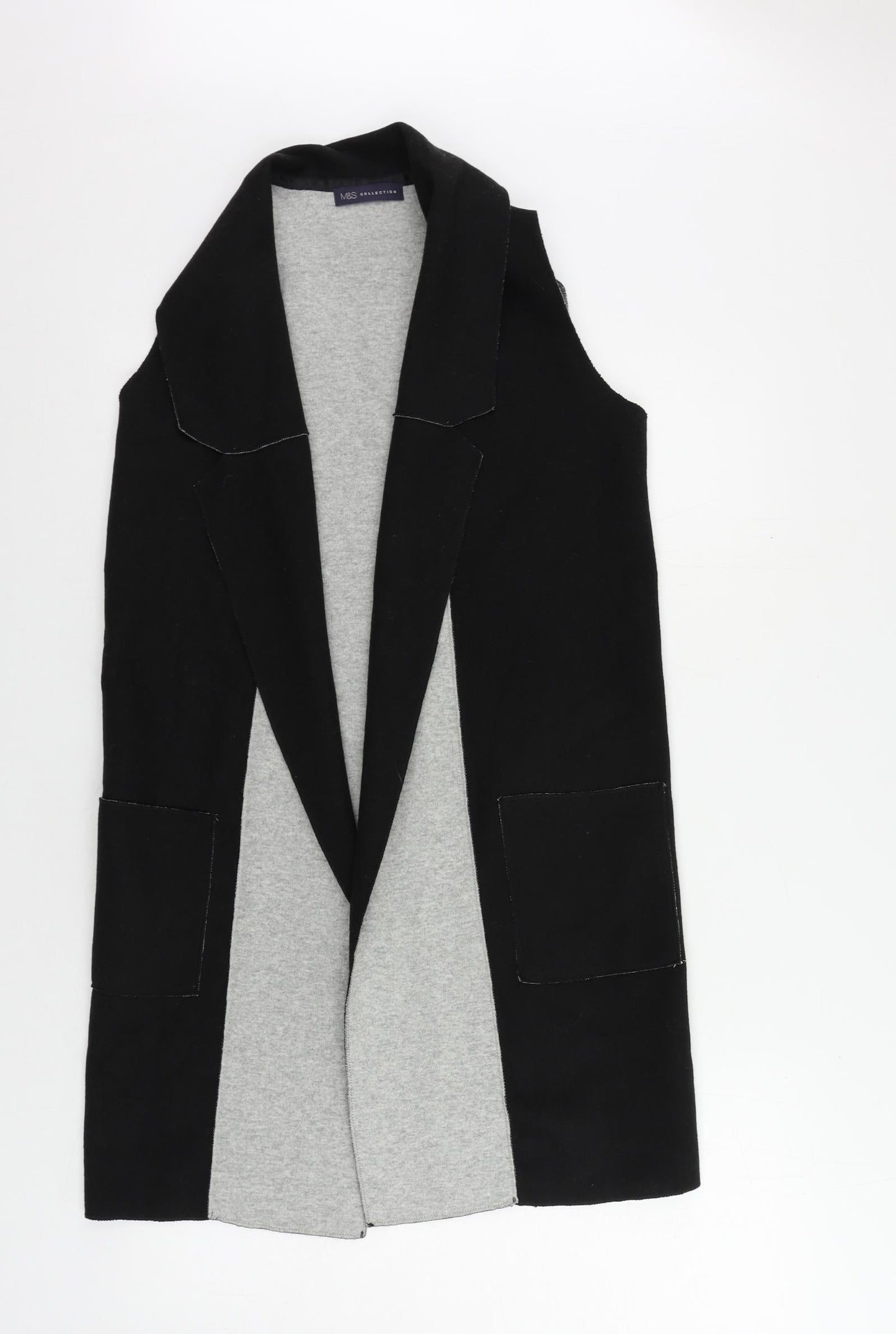 Marks and Spencer Womens Black Jacket Waistcoat Size S - Open