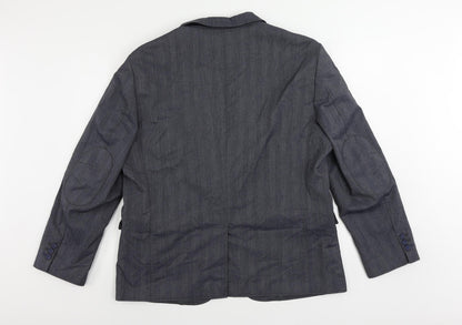 Back view of Autograph men’s blue polyester jacket blazer, size 44, regular