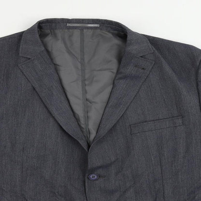 Close-up detail of Autograph men’s blue polyester jacket blazer, size 44, regular