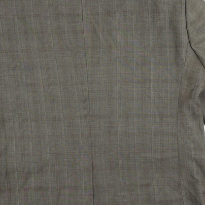 Next Mens Brown Plaid Polyester Jacket Suit Jacket Size 42 Regular