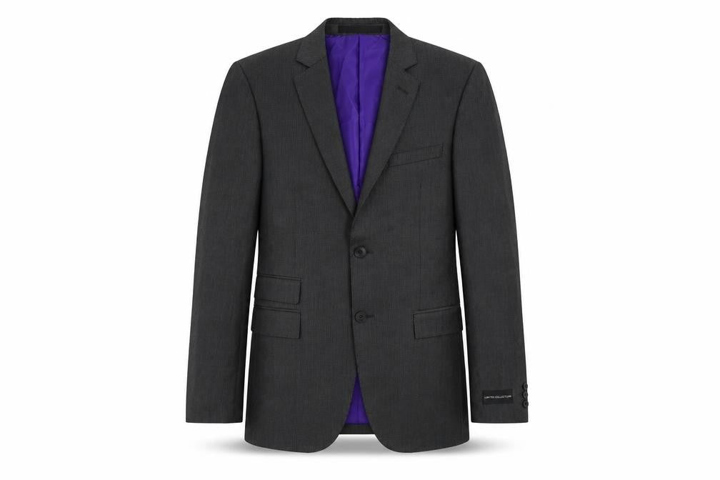 Marks & Spencer Mens Grey Striped Polyester Jacket Suit Jacket Size 36 Regular