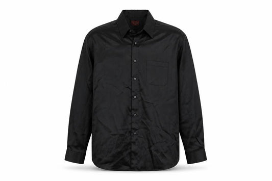 Burton Mens Black Polyester Button-Up Size L Collared Button
