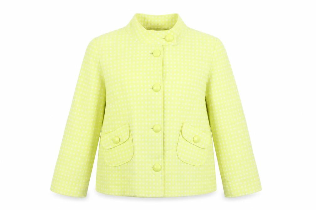 Debenhams Womens Yellow Polka Dot Jacket Blazer Size 10 Button