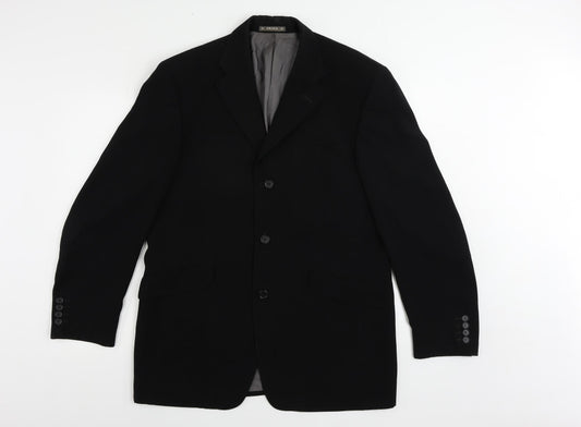 Ciro Citterio Mens Black Polyester Jacket Suit Jacket Size 40 Regular