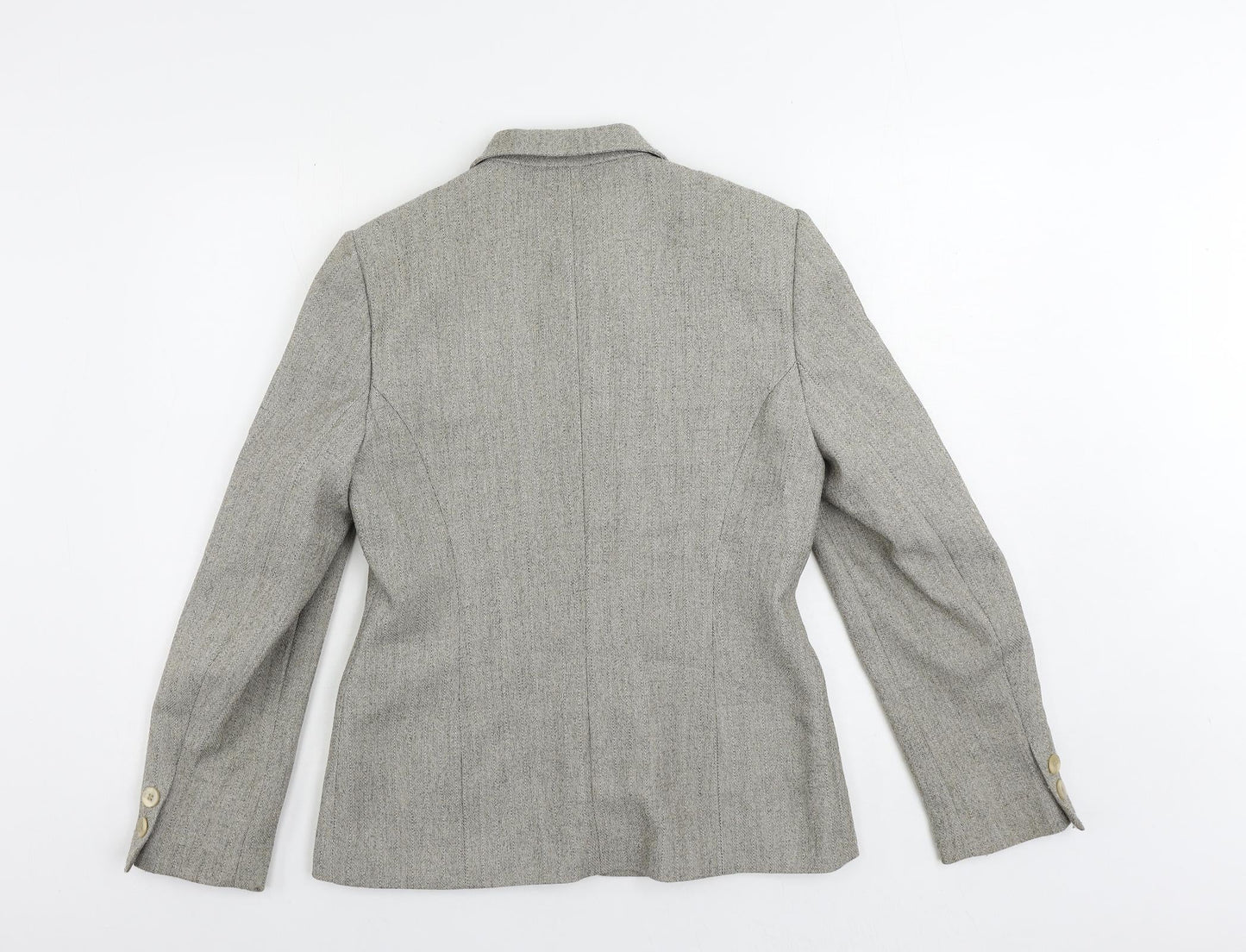 AMARANTO Womens Beige Jacket Blazer Size 12 Button