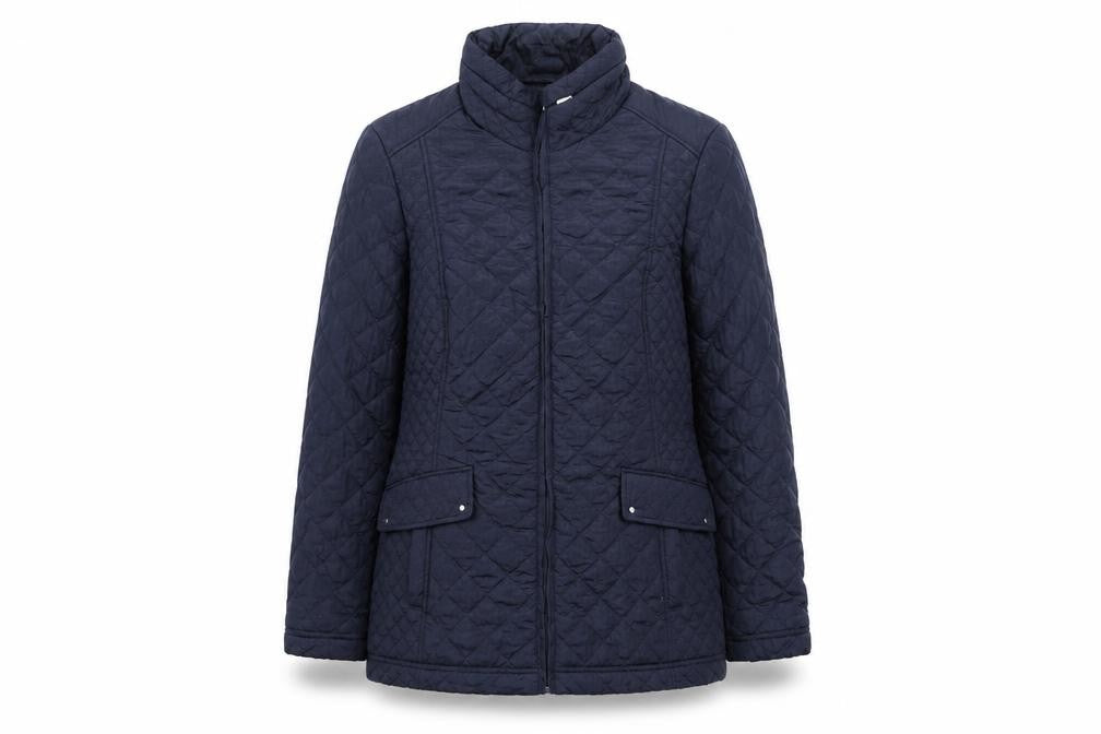 Bonmarché Womens Blue Quilted Coat Size 12 Zip