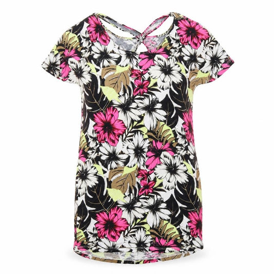 Next Womens Multicoloured Floral Viscose T-Shirt Dress Size 6 Round Neck Pullover