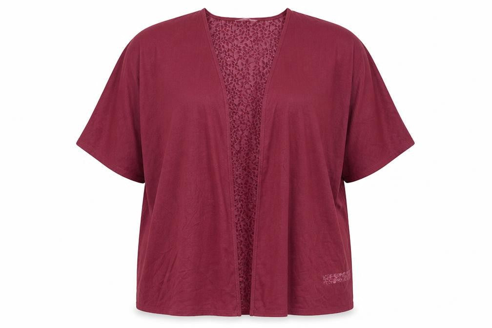 Anthology Womens Red Polyester Kimono T-Shirt Size 20 V-Neck