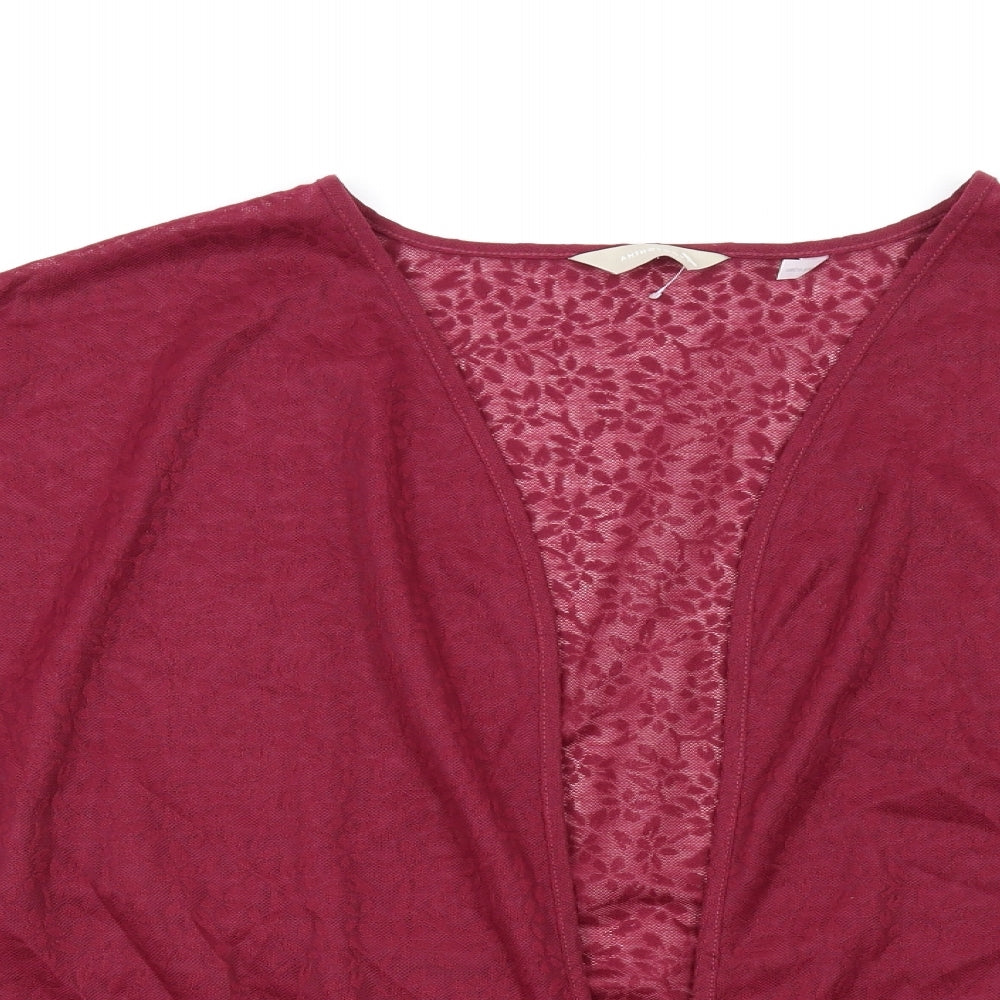 Anthology Womens Red Polyester Kimono T-Shirt Size 20 V-Neck