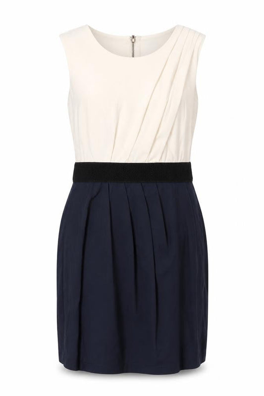 AX Paris Womens Blue Viscose Pencil Dress Size 12 Round Neck Zip