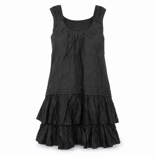 Heaven Womens Black Polyester A-Line Size 12 Scoop Neck Pullover