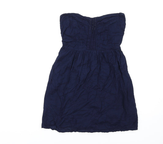 Zara Womens Blue Cotton A-Line Size L Sweetheart Pullover