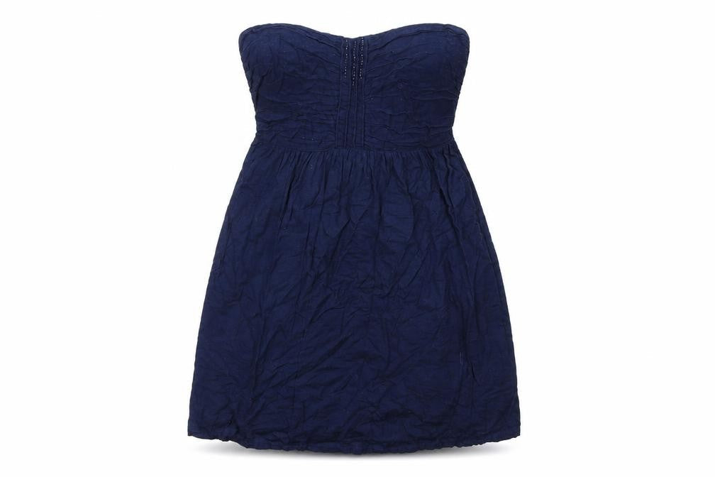 Zara Womens Blue Cotton A-Line Size L Sweetheart Pullover