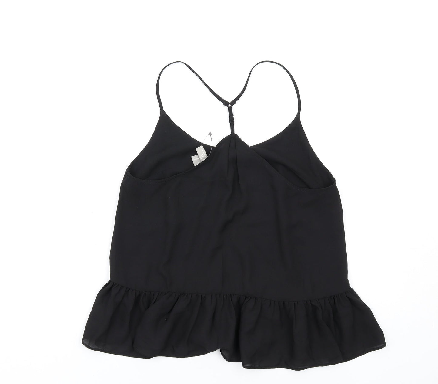 ASOS Womens Black Polyester Camisole T-Shirt Size 6 Scoop Neck