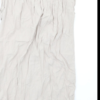 New Look Womens Beige Viscose Basic Tank Size 10 V-Neck