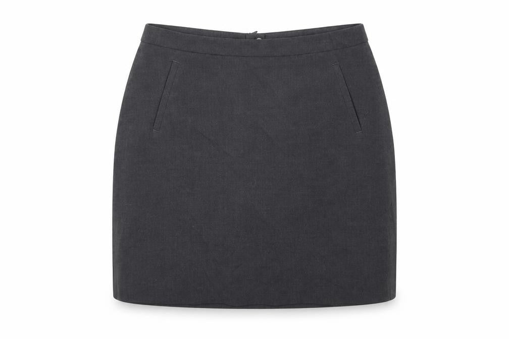 Marks & Spencer Womens Grey Polyester A-Line Skirt Size 12 Zip