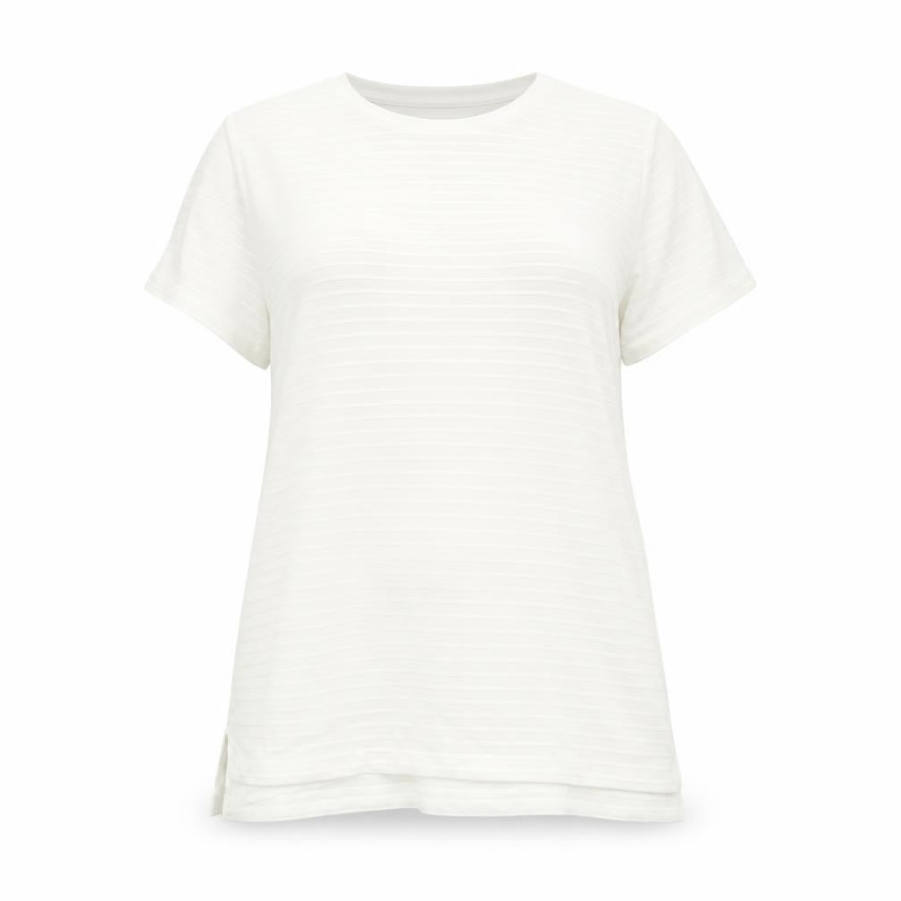Marks & Spencer Womens Ivory Polyester Basic T-Shirt Size 12 Round Neck