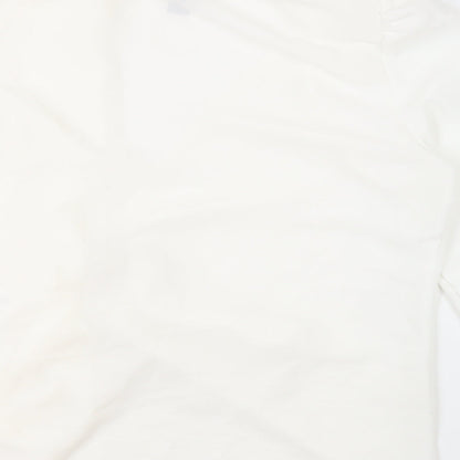 New Look Womens Ivory Polyester Basic Blouse Size 10 Collared - Ring Detail