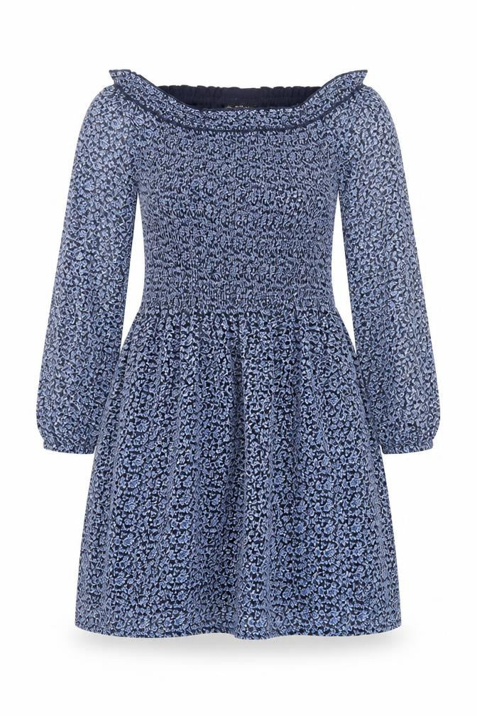 Miss Selfridge Womens Black Floral Polyester Mini Size 12 Boat Neck Pullover - Shired