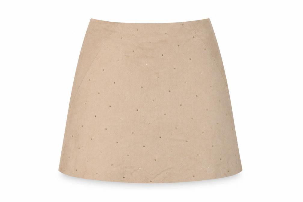 BiBA Womens Beige Polyester A-Line Skirt Size 8 Zip - Studded