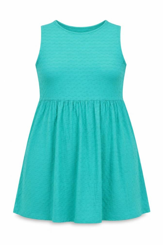 Dorothy Perkins Womens Green Geometric 100% Cotton A-Line Size 16 Boat Neck Pullover
