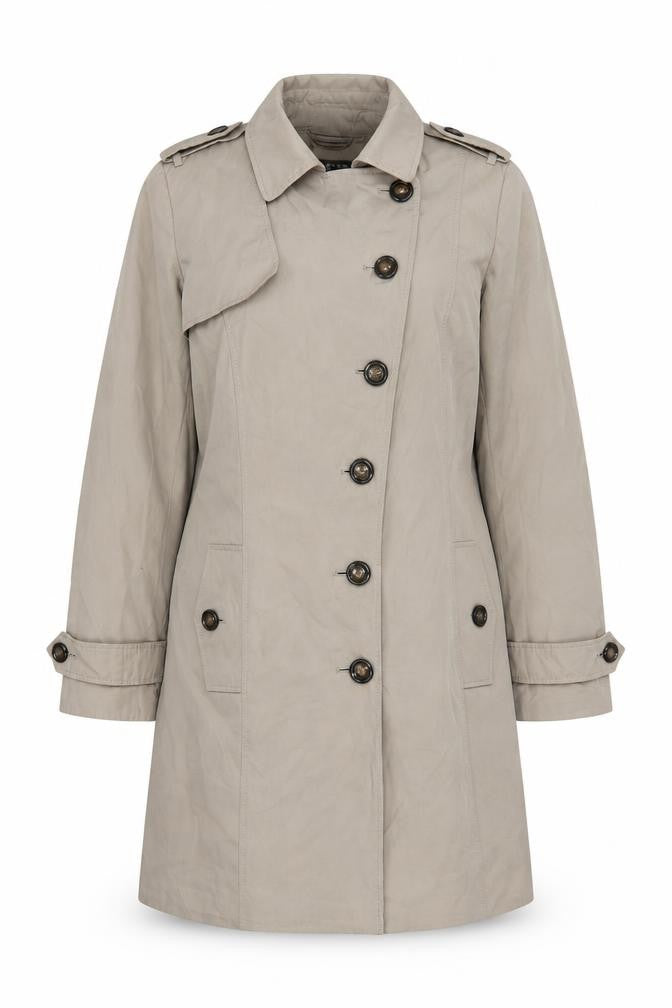 Debenhams Womens Brown Overcoat Coat Size 14 Button - Pockets Belted