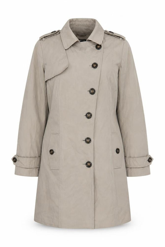 Debenhams Womens Brown Overcoat Coat Size 14 Button - Pockets Belted