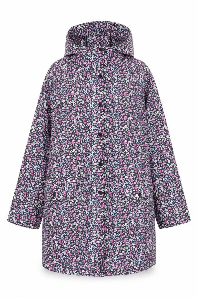 Marks & Spencer Womens Multicoloured Floral Rain Coat Coat Size S Zip - Hooded Pockets