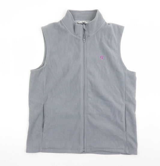 Cotton Traders Mens Grey Jacket Waistcoat Size L Zip - Pockets