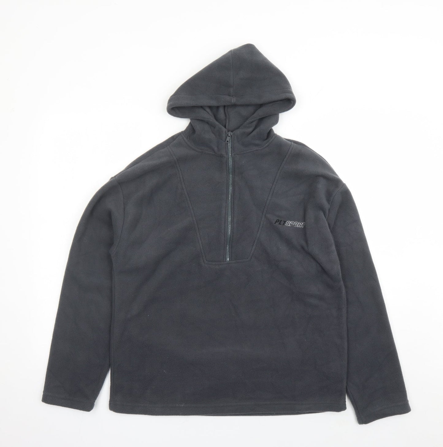 PRETTYLITTLETHING Womens Grey Polyester Pullover Hoodie Size 4 Zip