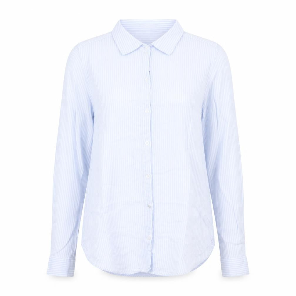 Divided by H&M Womens Blue Striped 100% Cotton Basic Button-Up Size 6 Collared