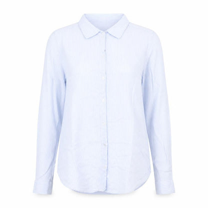Divided by H&M Womens Blue Striped 100% Cotton Basic Button-Up Size 6 Collared