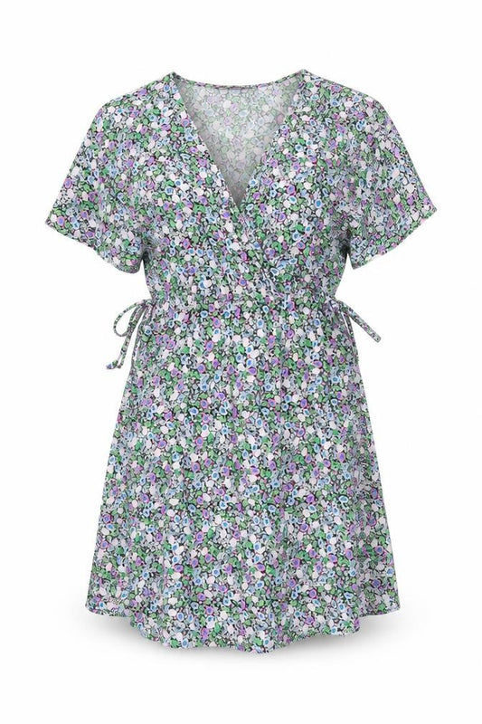 Marks and Spencer Womens Multicoloured Floral Viscose A-Line Size 10 V-Neck Pullover