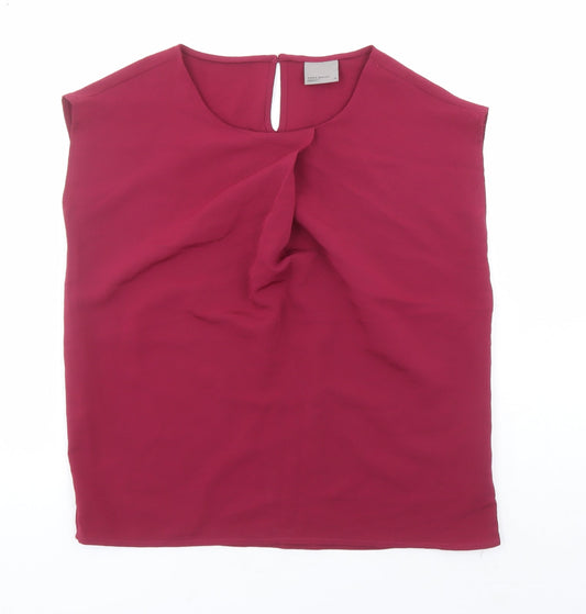 VERO MODA Womens Red Polyester Basic Blouse Size XS Round Neck