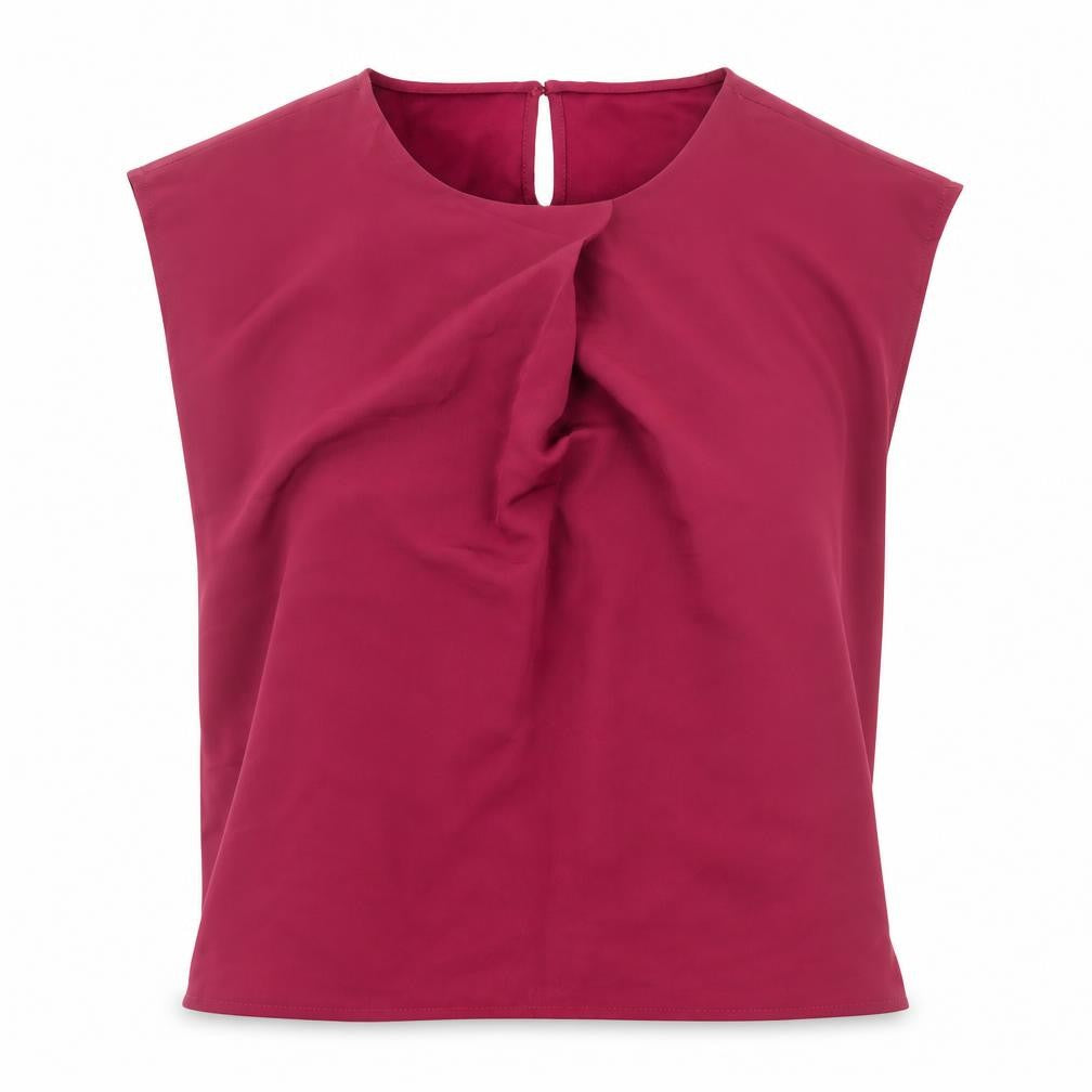 VERO MODA Womens Red Polyester Basic Blouse Size XS Round Neck