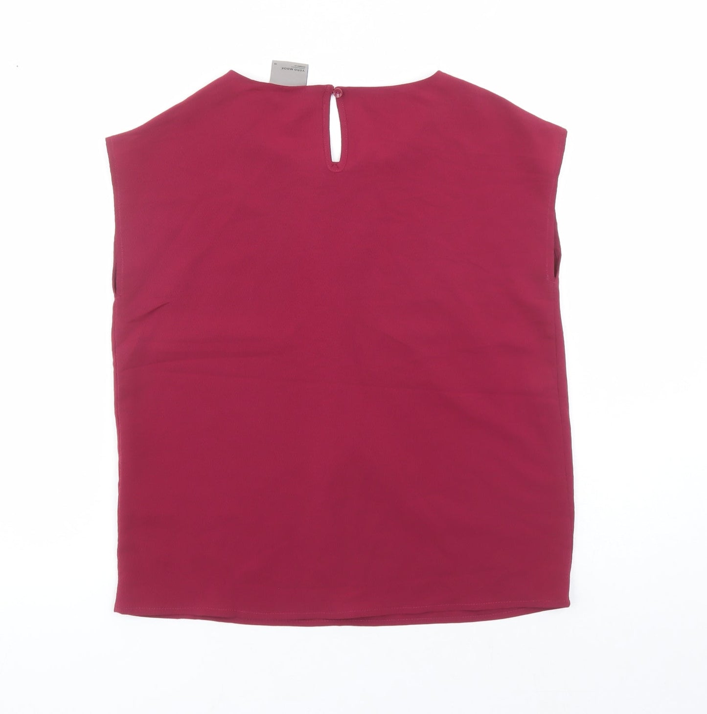 VERO MODA Womens Red Polyester Basic Blouse Size XS Round Neck