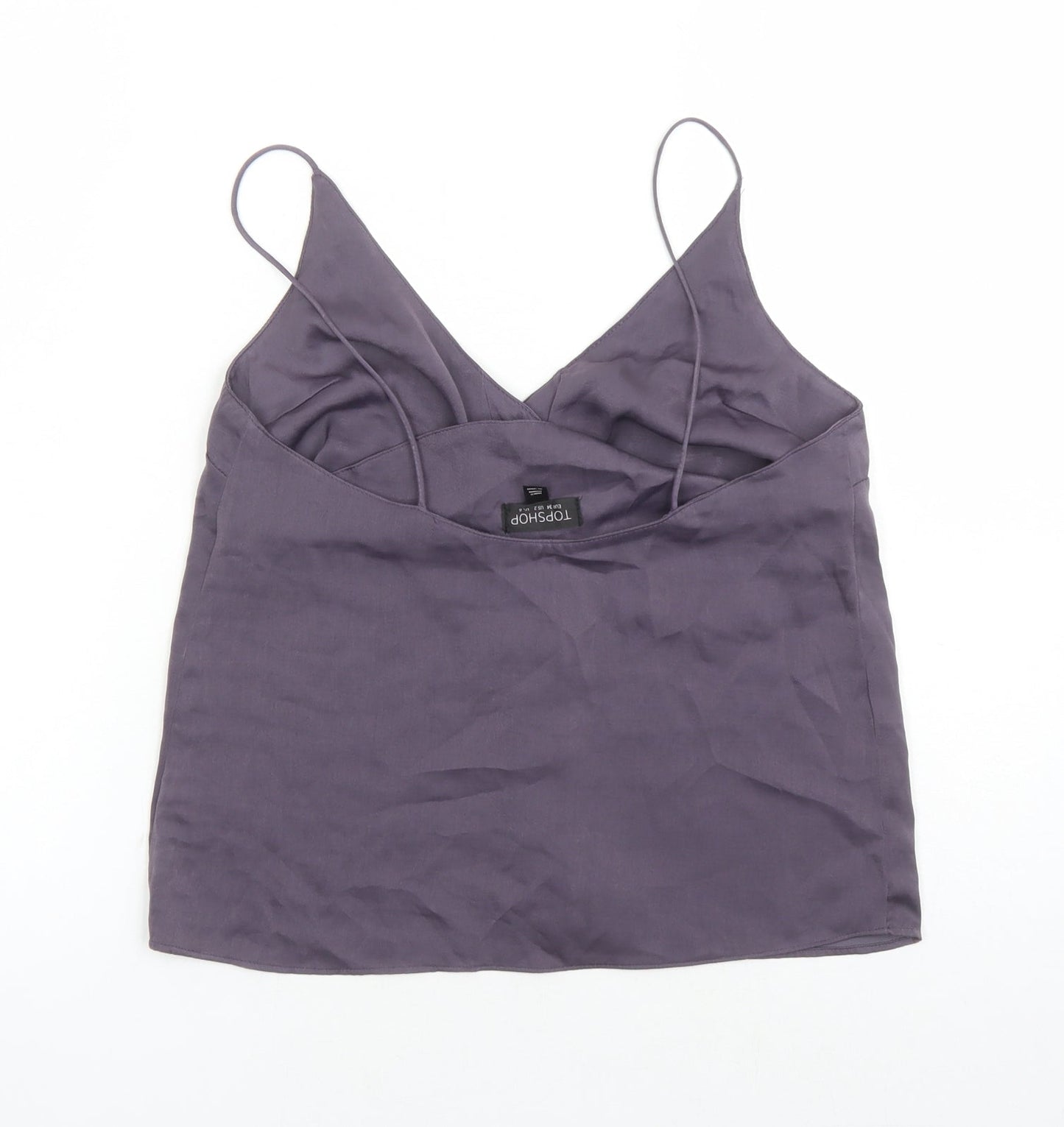 Topshop Womens Purple Polyester Camisole Tank Size 6 V-Neck