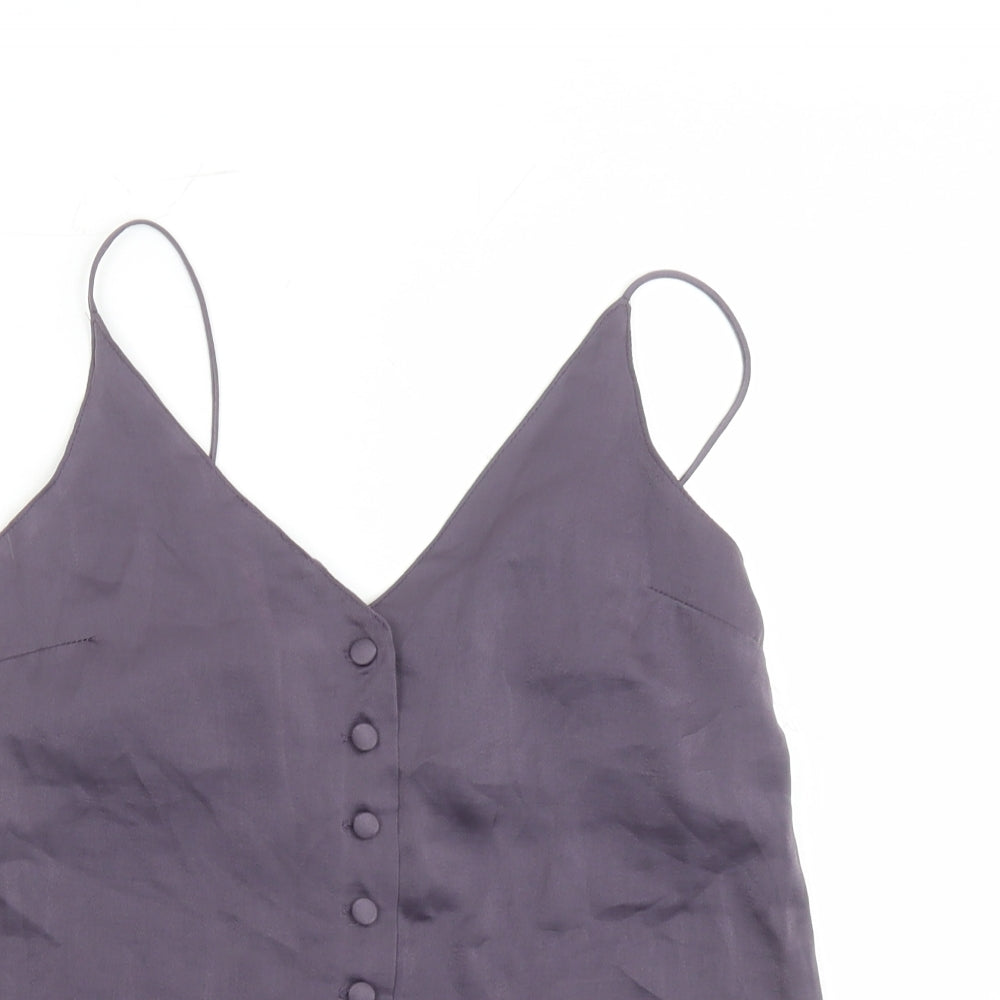 Topshop Womens Purple Polyester Camisole Tank Size 6 V-Neck