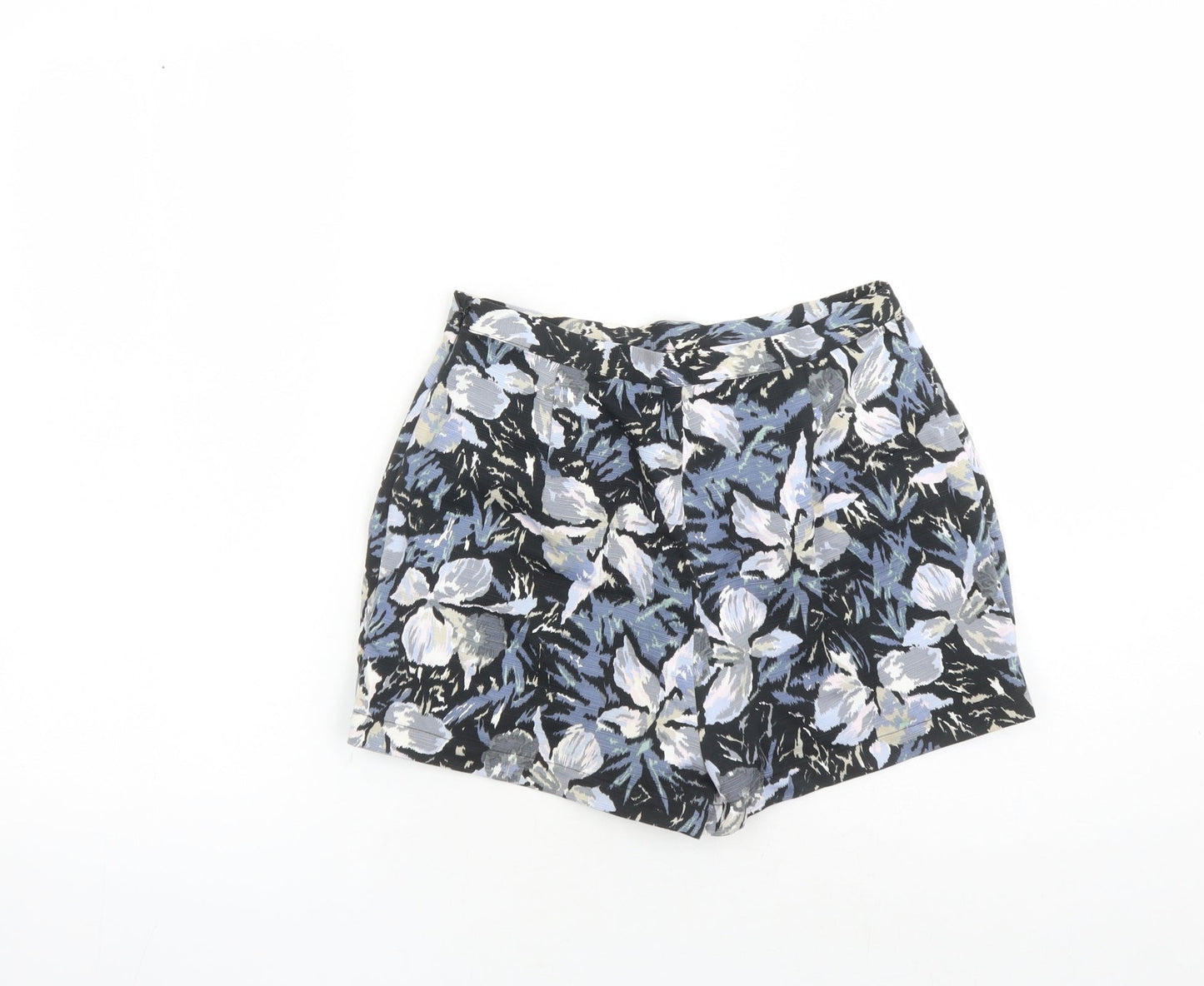 Topshop Womens Black Geometric Polyester Skort Skirt Size 8 Zip