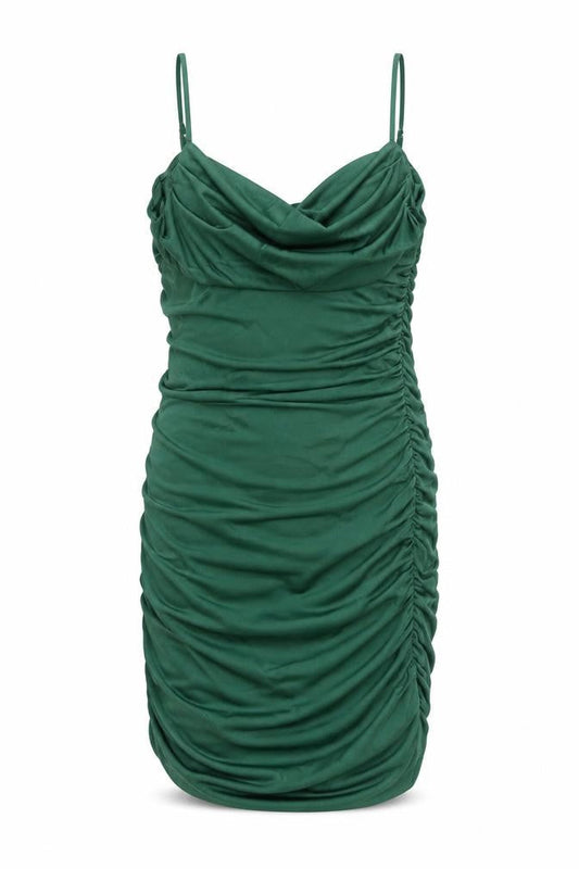 Quiz Womens Green Polyester Bodycon Size 10 Cowl Neck Pullover
