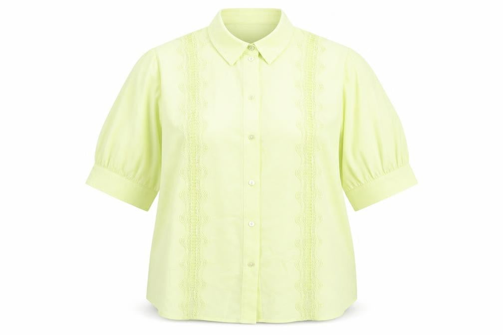 Marks & Spencer Womens Yellow Polyester Basic Button-Up Size 18 Collared