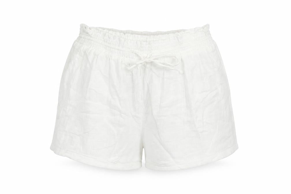Marks & Spencer Womens White Solid 100% Cotton Top Lounge Pants Size 16 Drawstring - Elasticated Waist