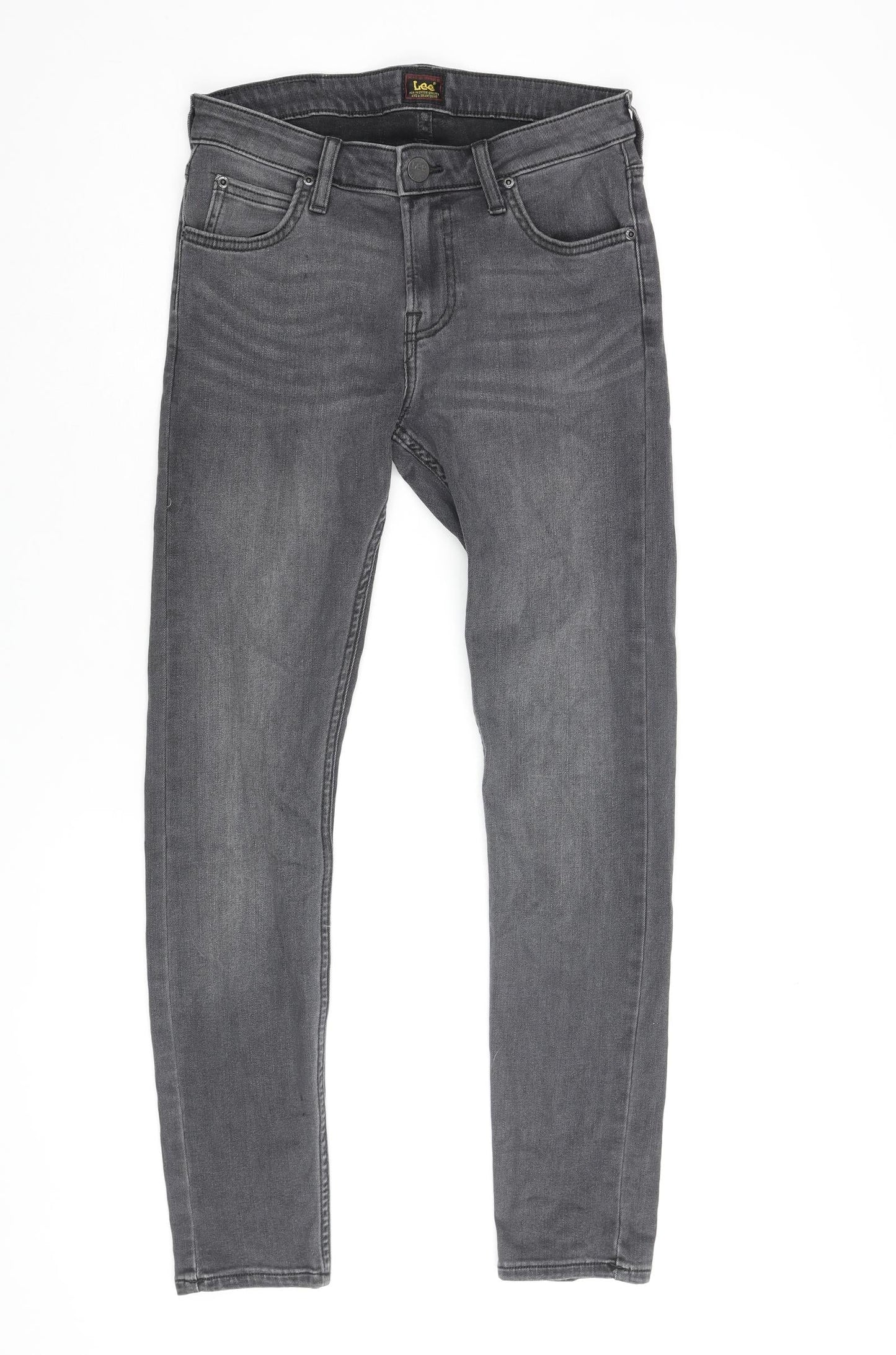 Lee Mens Grey Cotton Skinny Jeans Size 28 in L28 in Regular Zip