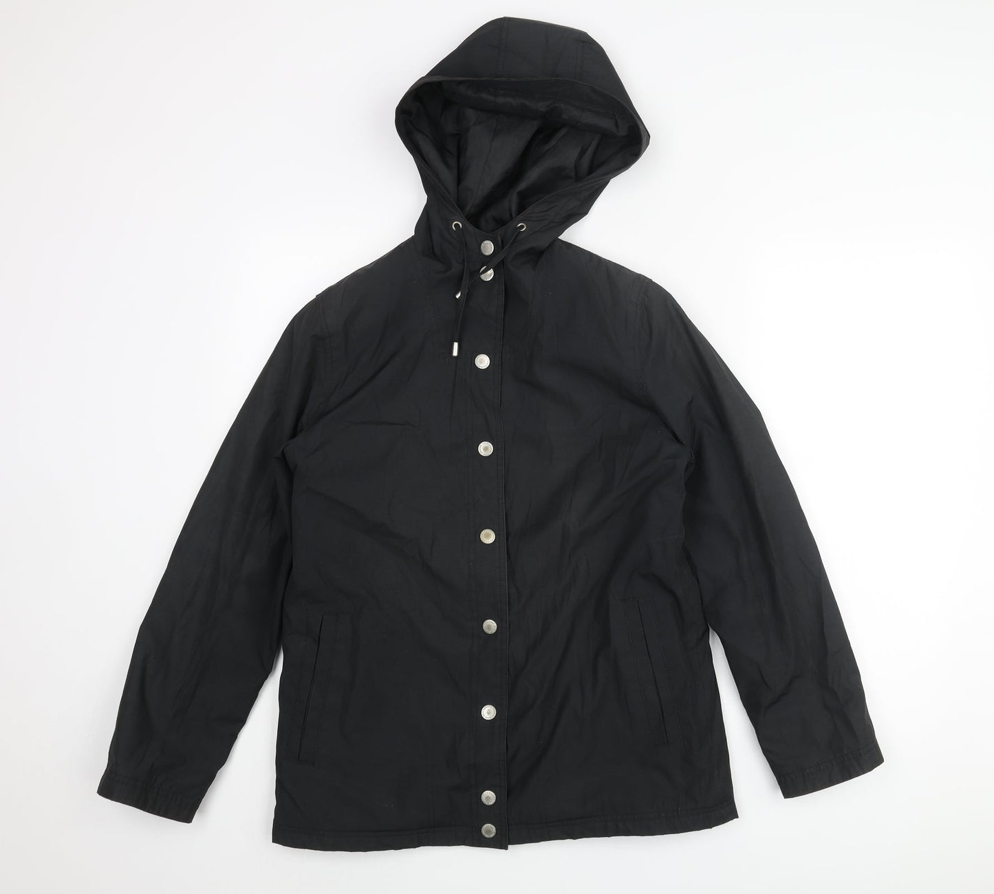 Four Seasons Mens Black Rain Coat Coat Size S Snap