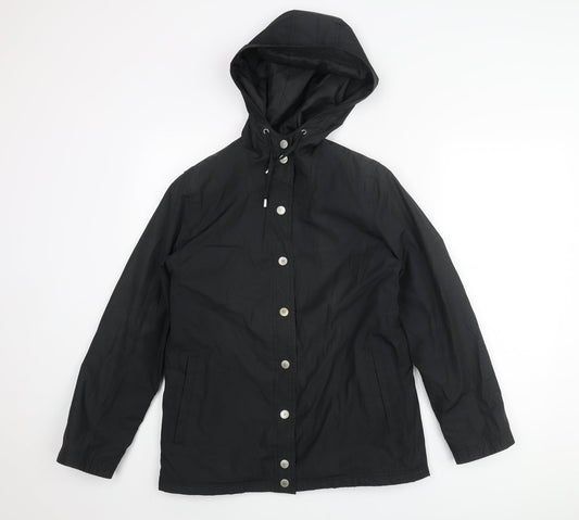 Four Seasons Mens Black Rain Coat Coat Size S Snap
