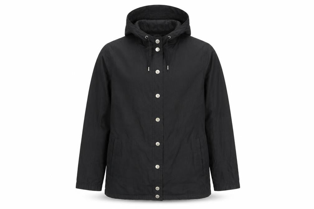 Four Seasons Mens Black Rain Coat Coat Size S Snap