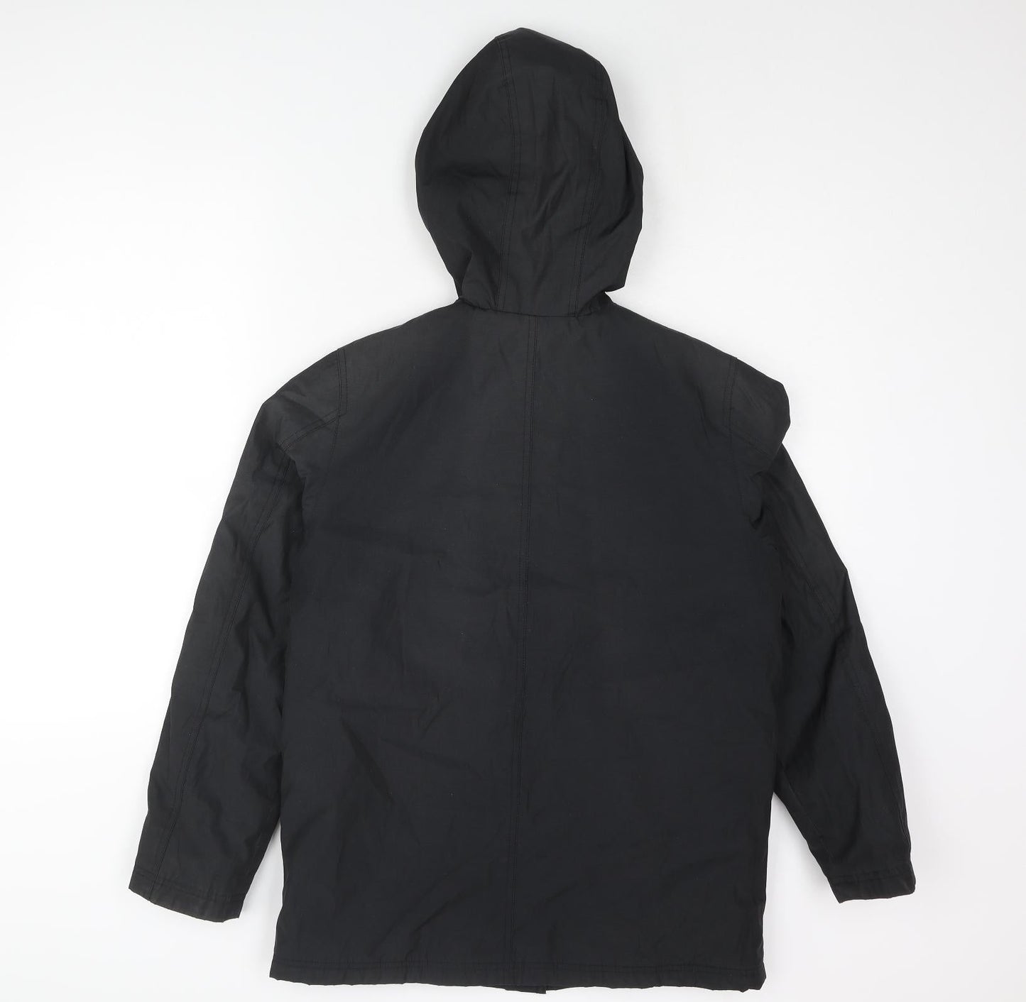 Four Seasons Mens Black Rain Coat Coat Size S Snap