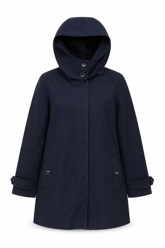 French Connection Womens Blue Trench Coat Coat Size 10 Button